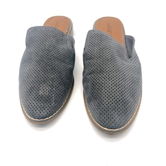 Indigo Rd. Suede Almond Toe Slip-on Mules in Blue Size 7M - Picture 3 of 5